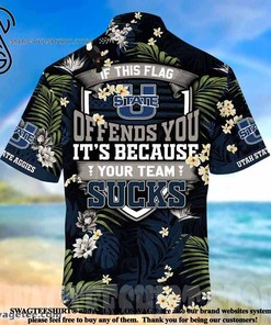 Make a Statement with Utah State Aggies This Flag Offends You Summer Beach Hawaiian Shirt 