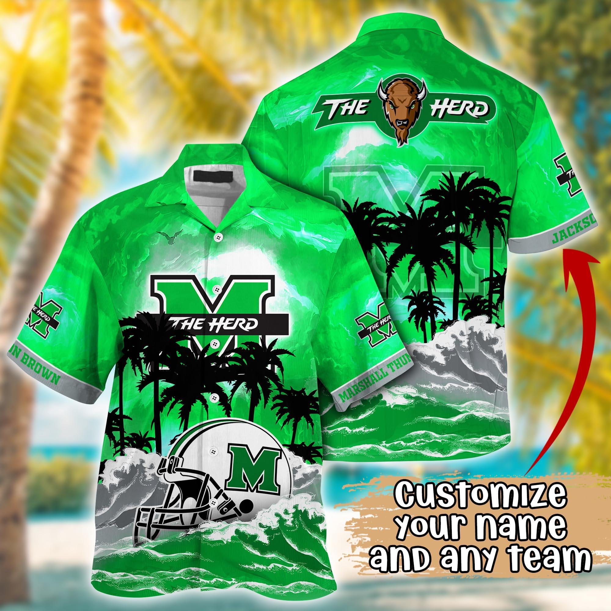 Marshall Thundering Herd NCAA Best Hawaiian Shirt Ever- Customize Any Team Any League