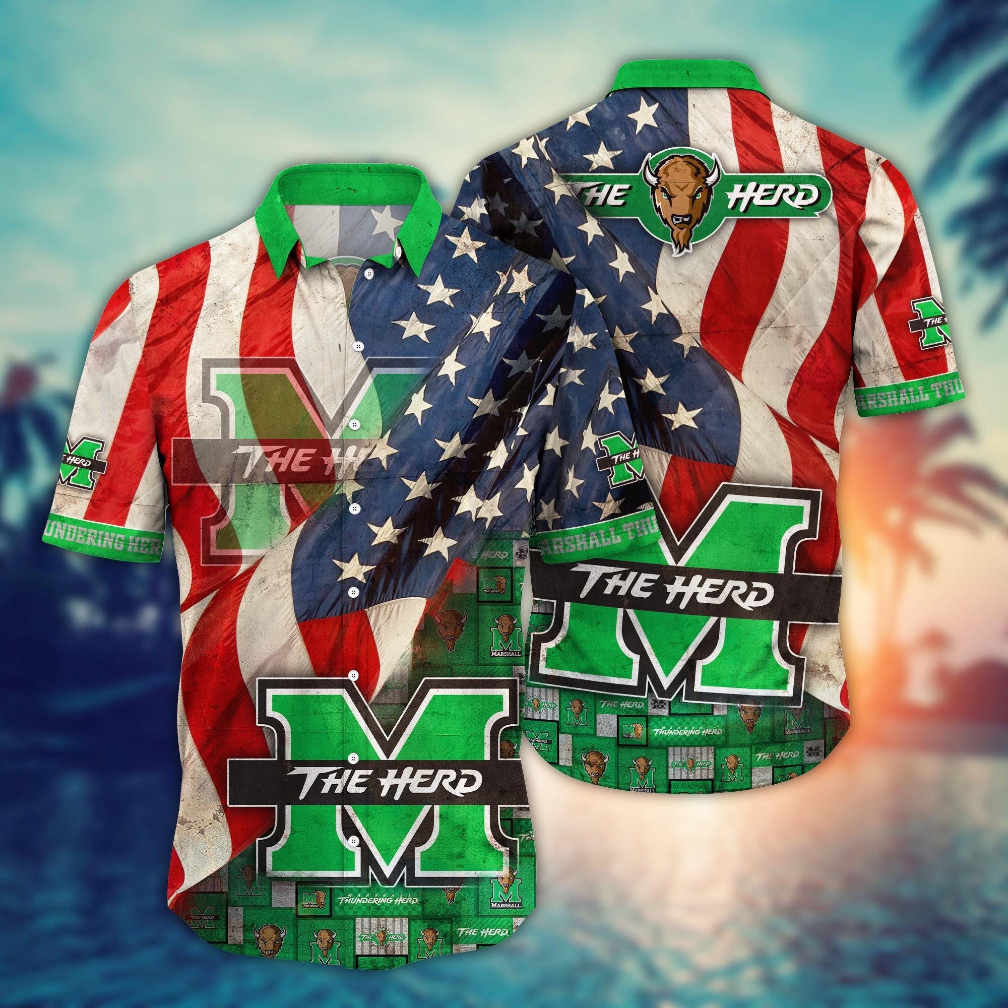 Marshall Thundering Herd NCAA Flower Hawaii Shirt For Fans Ver 10