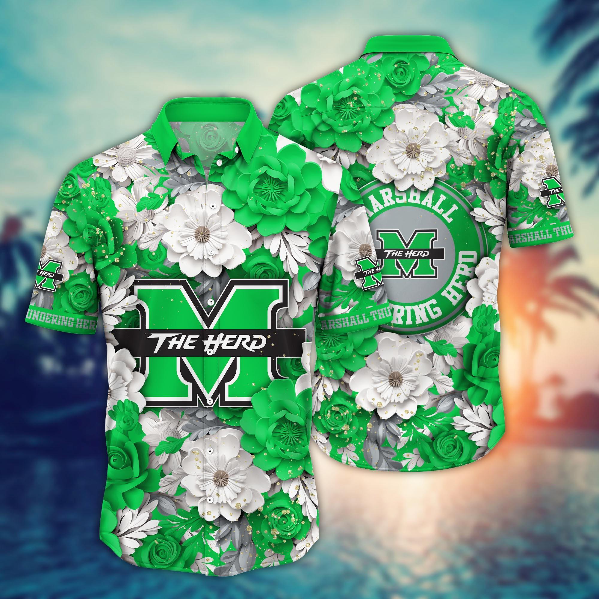Marshall Thundering Herd NCAA Flower Hawaii Shirt For Fans Ver 13