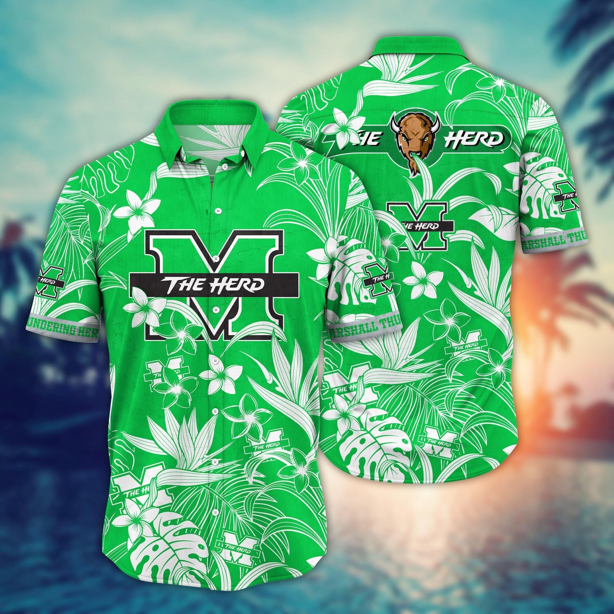 Marshall Thundering Herd NCAA Flower Hawaii Shirt For Fans Ver 16