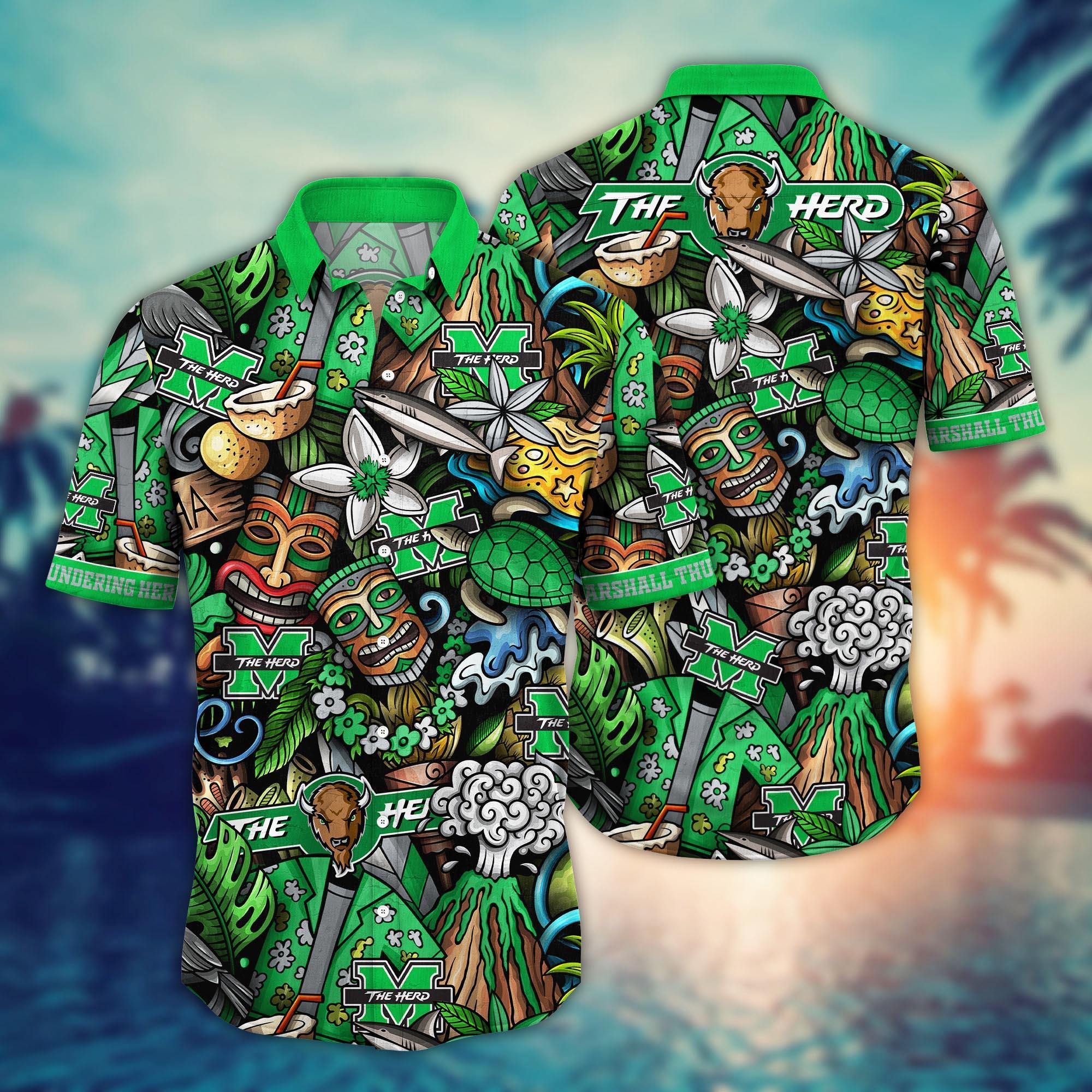 Marshall Thundering Herd NCAA Flower Hawaii Shirt For Fans Ver 18