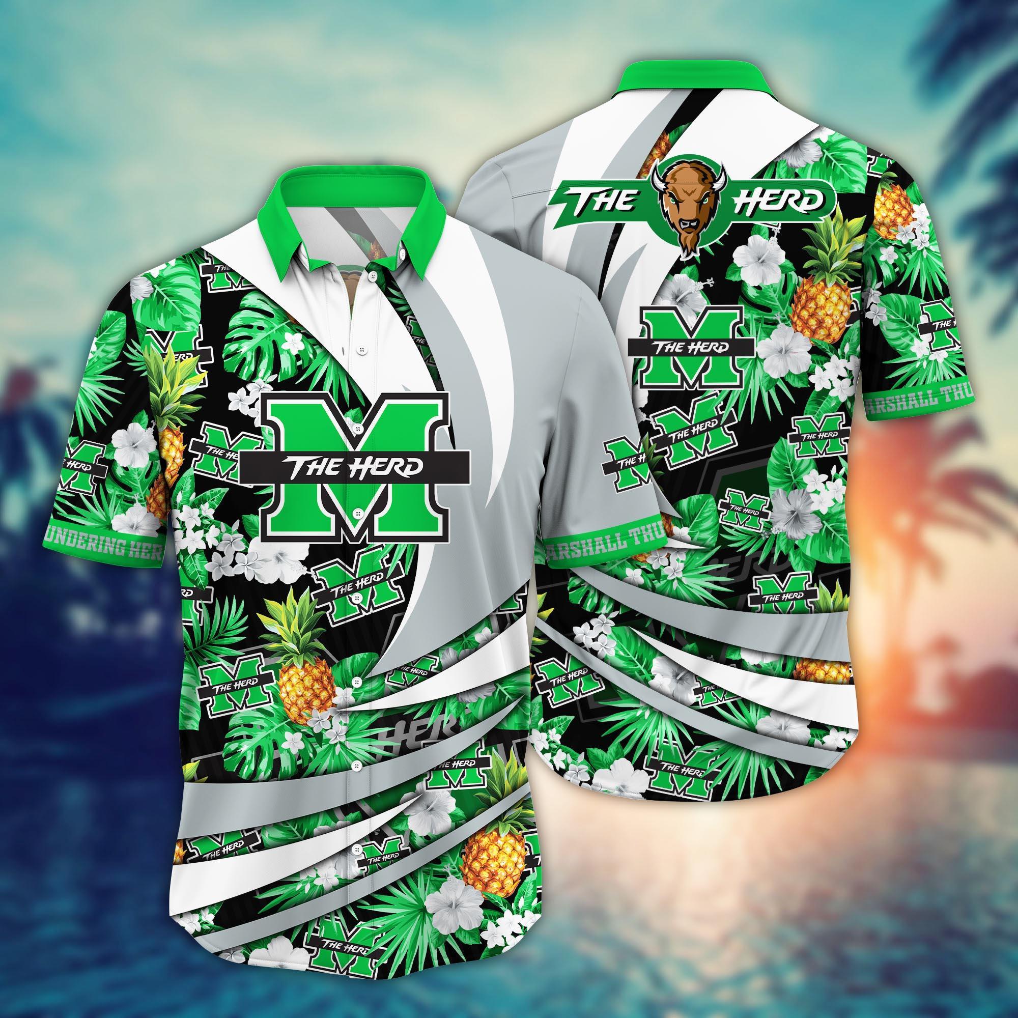 Marshall Thundering Herd NCAA Flower Hawaii Shirt For Fans Ver 19