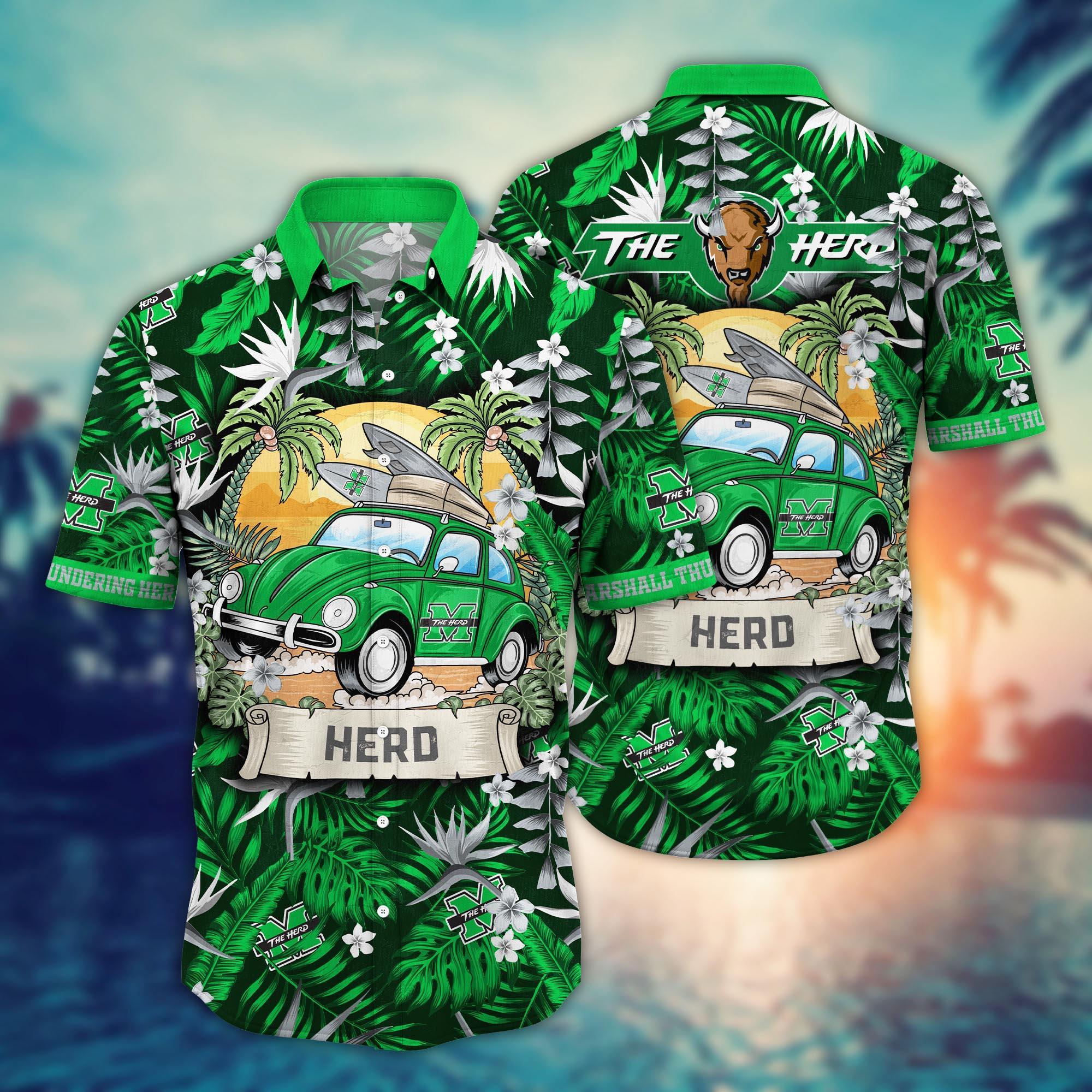 Marshall Thundering Herd NCAA Flower Hawaii Shirt For Fans Ver 2