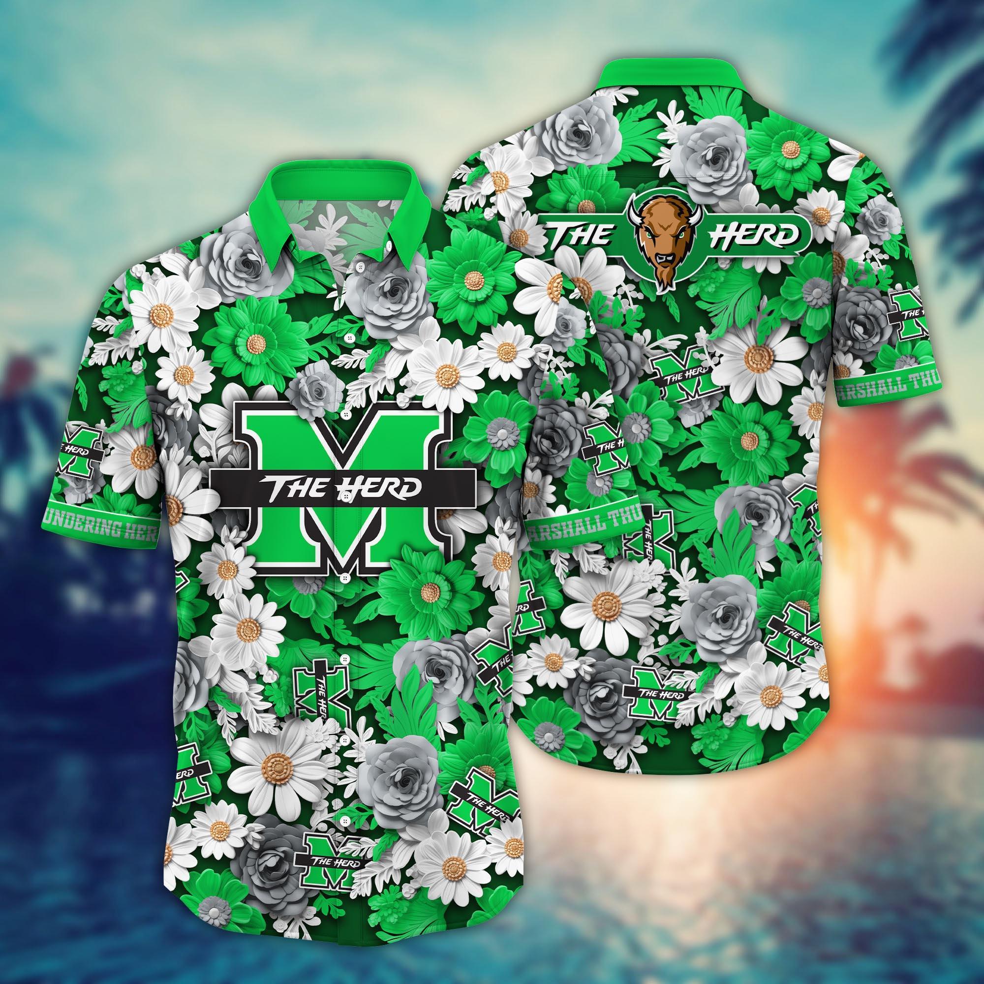 Marshall Thundering Herd NCAA Flower Hawaii Shirt For Fans Ver 22