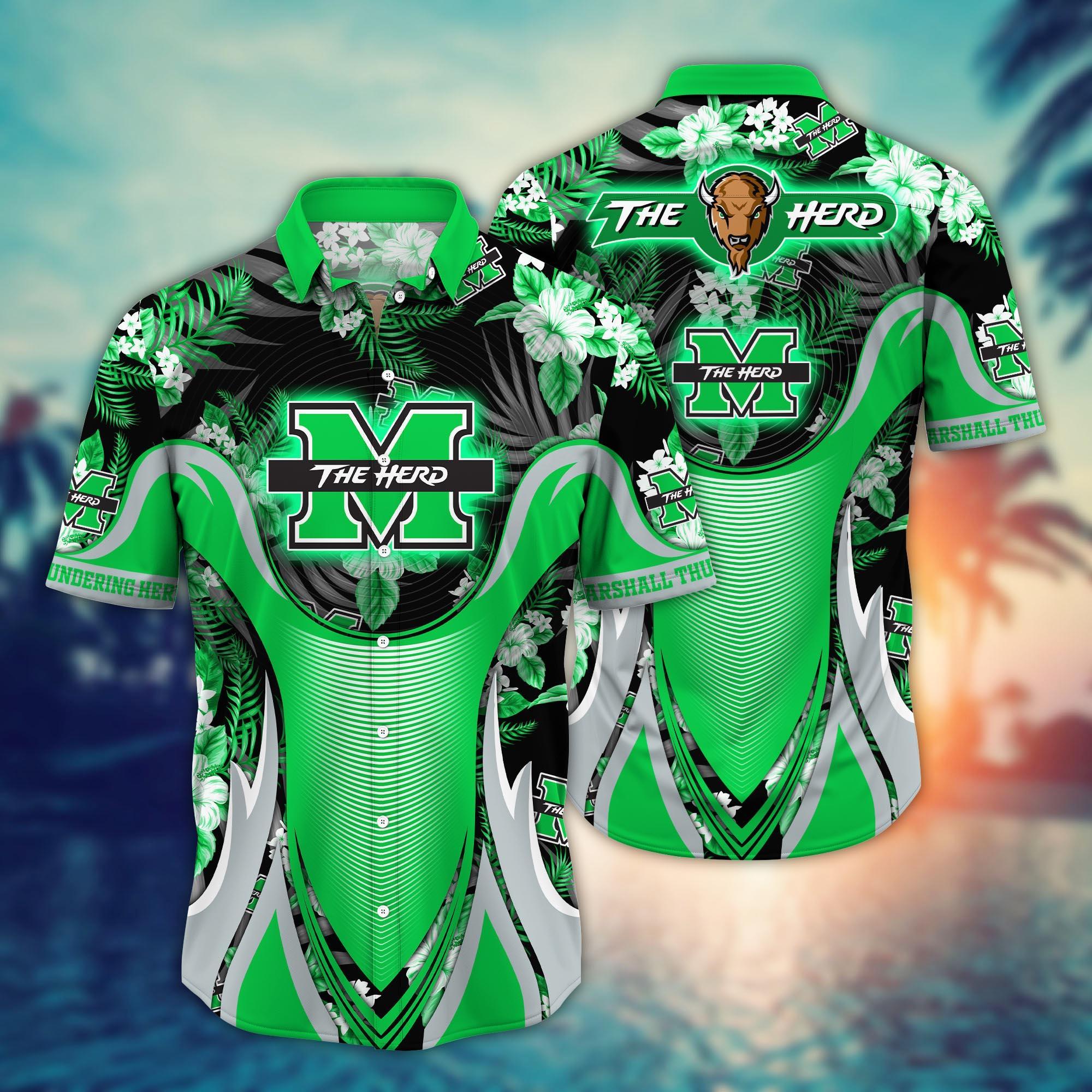 Marshall Thundering Herd NCAA Flower Hawaii Shirt For Fans Ver 23
