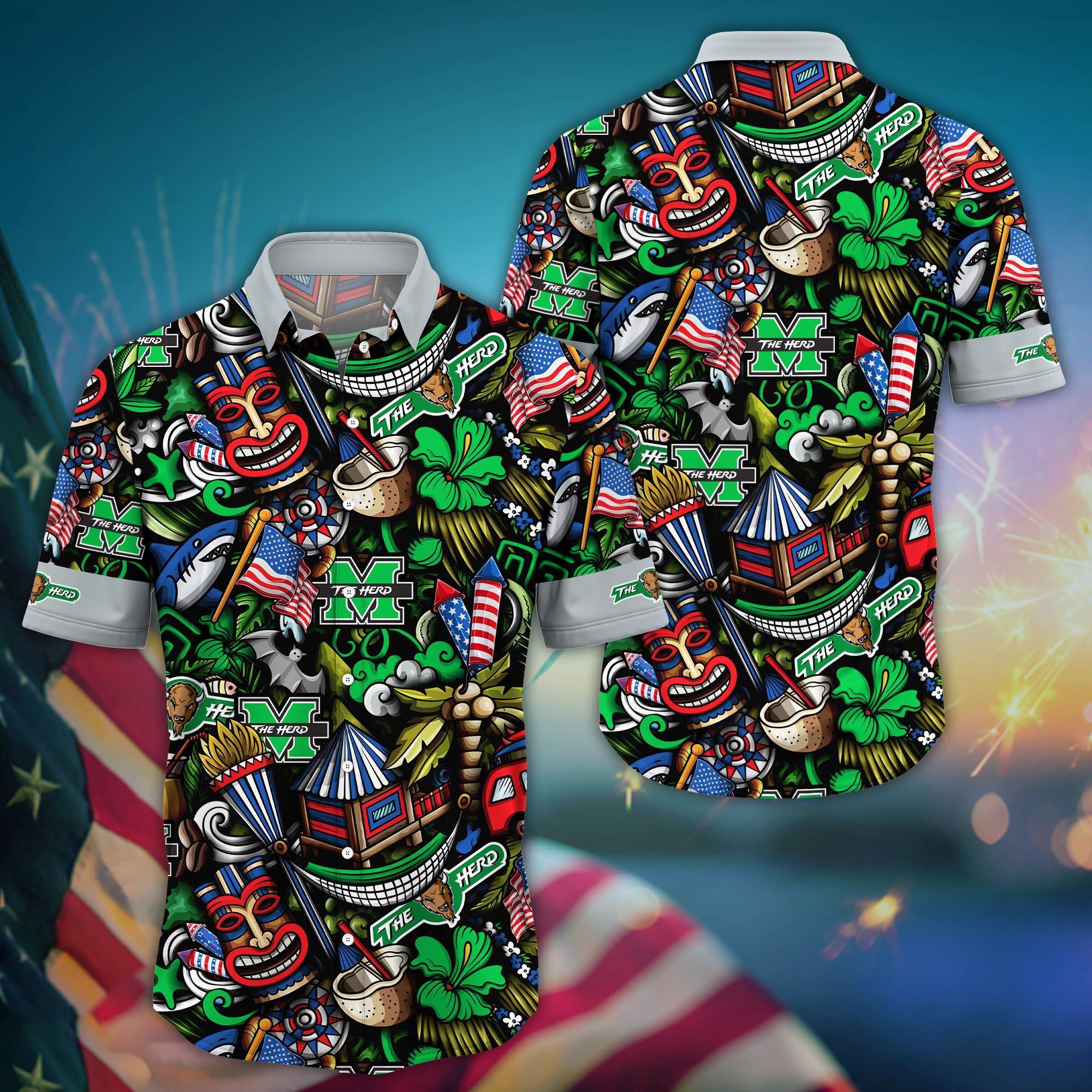 Marshall Thundering Herd NCAA Flower Hawaii Shirt For Fans Ver 24