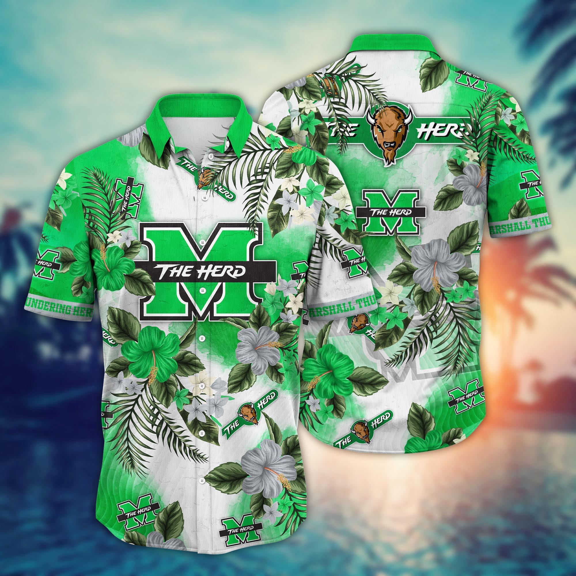 Marshall Thundering Herd NCAA Flower Hawaii Shirt For Fans Ver 28