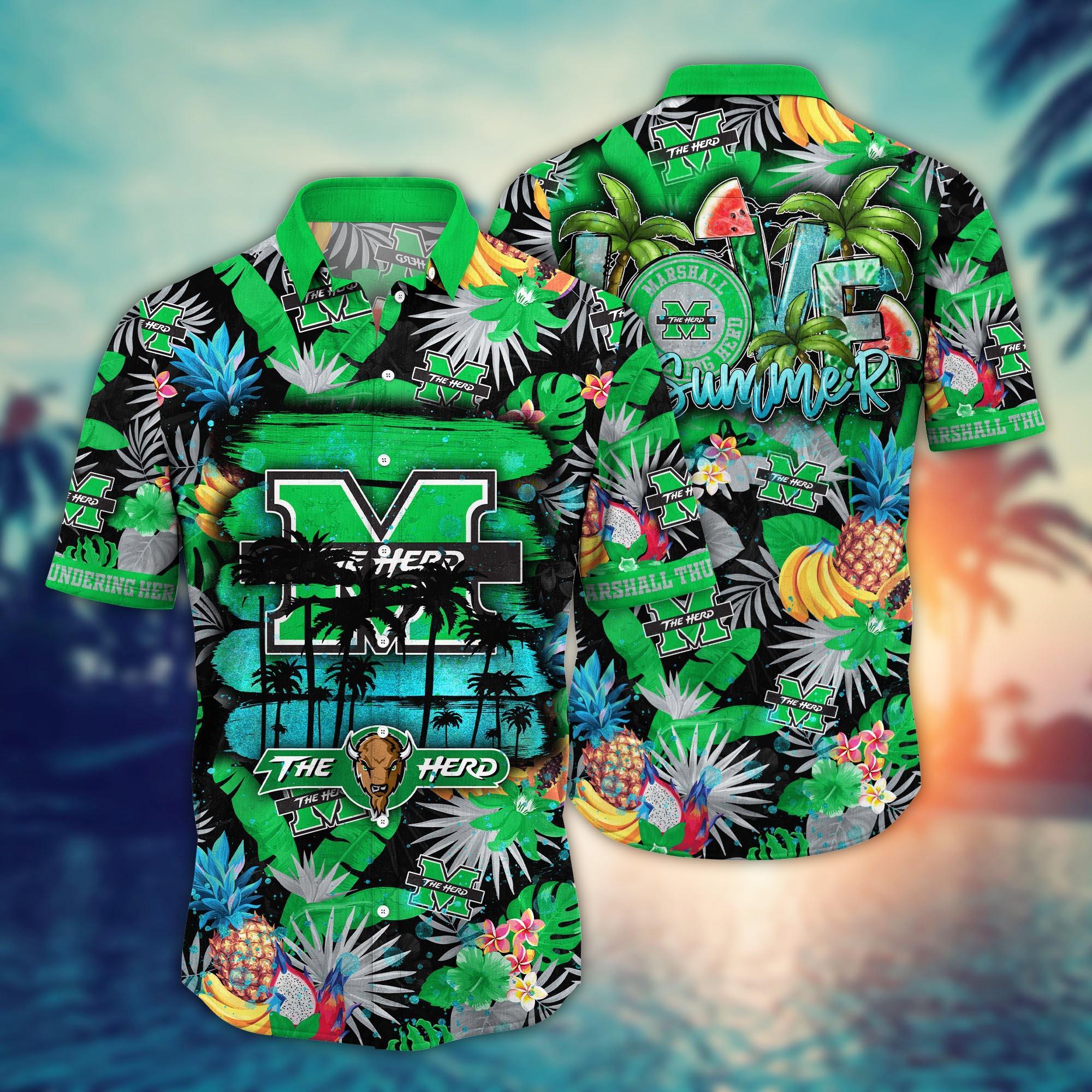 Marshall Thundering Herd NCAA Flower Hawaii Shirt For Fans Ver 34