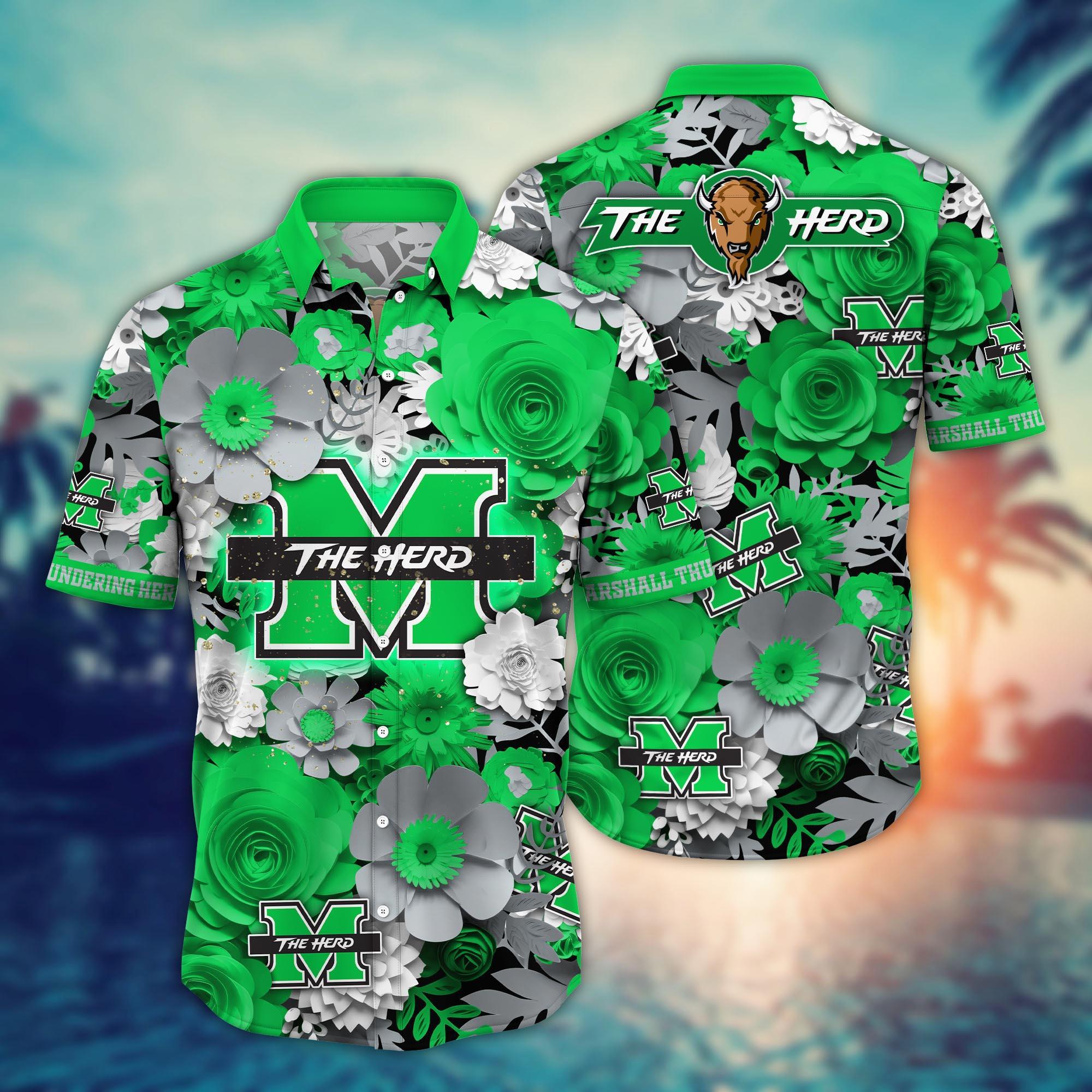 Marshall Thundering Herd NCAA Flower Hawaii Shirt For Fans Ver 35