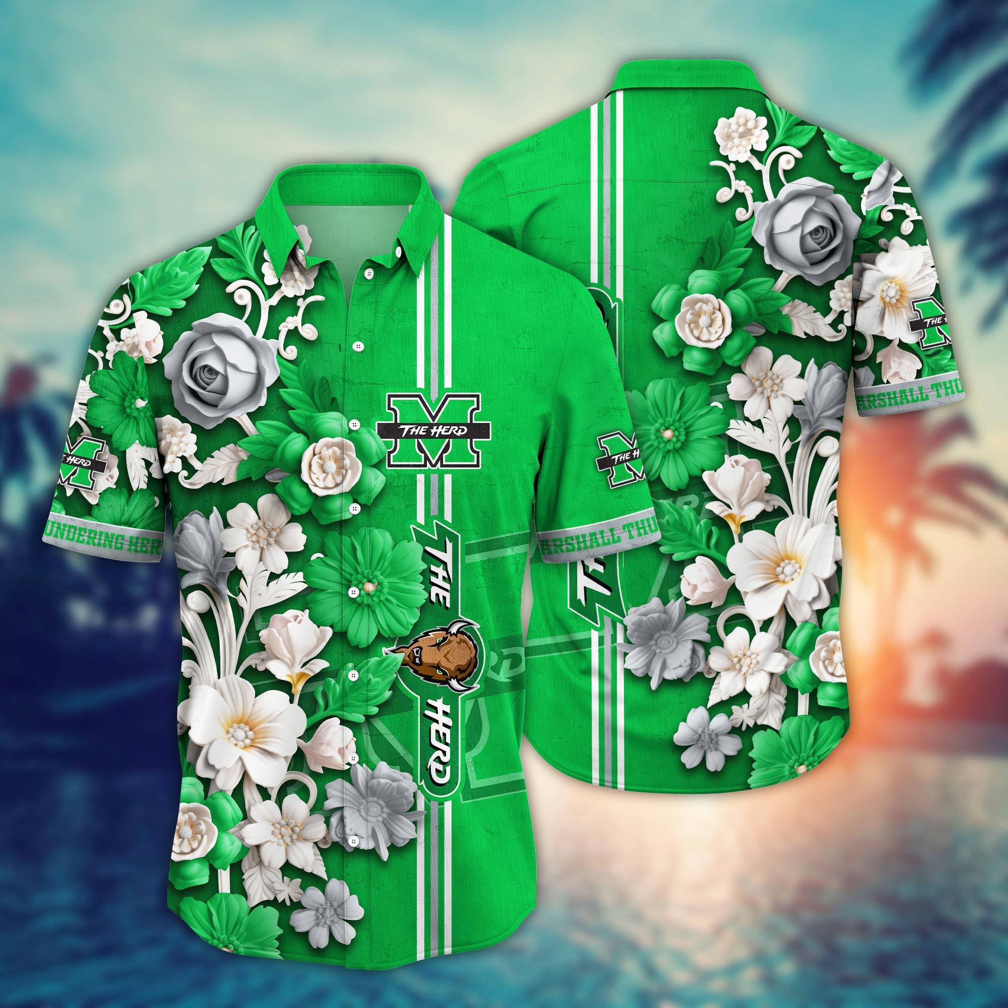 Marshall Thundering Herd NCAA Flower Hawaii Shirt For Fans Ver 36