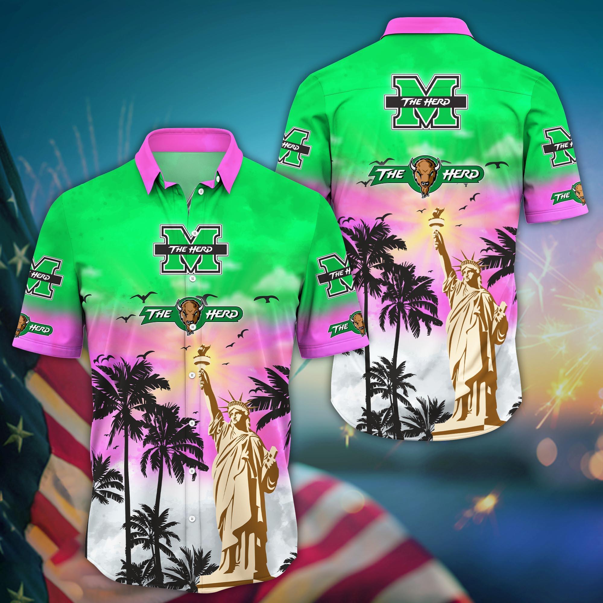 Marshall Thundering Herd NCAA Flower Hawaii Shirt For Fans Ver 37