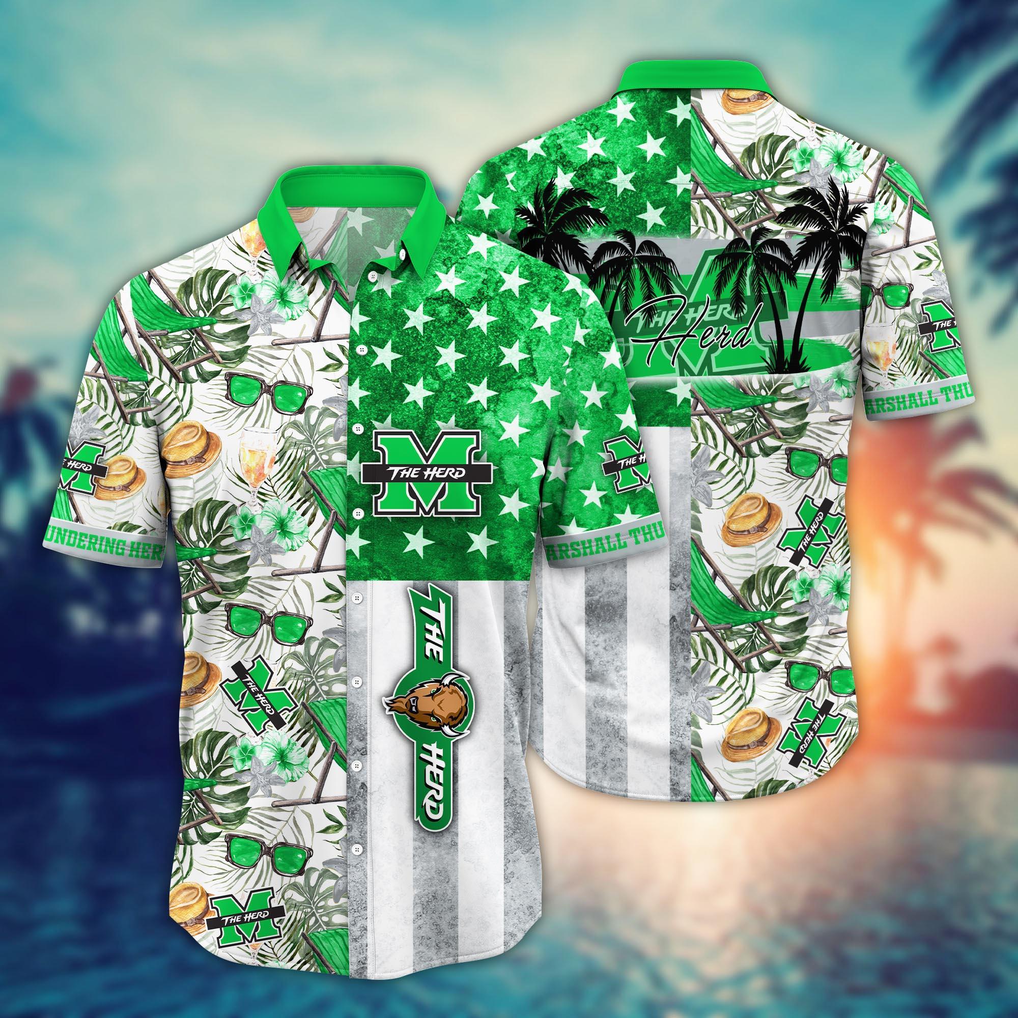 Marshall Thundering Herd NCAA Flower Hawaii Shirt For Fans Ver 7