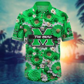 Marshall Thundering Herd NCAA Hawaiian Shirt for This Summer Customize Shirt Any Team