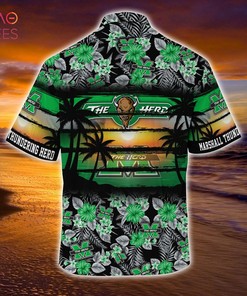 Marshall Thundering Herd Summer Hawaiian Shirt - Sporty and Floral Pattern Shirt for Herd Sports Enthusiasts
