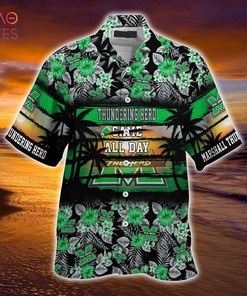 Marshall Thundering Herd Summer Hawaiian Shirt - Sporty and Floral Pattern Shirt for Herd Sports Enthusiasts