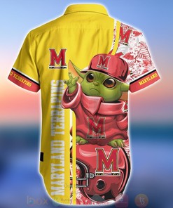Maryland Terrapins Baby Yoda Aloha Short Sleeve Shirt for NCAA fans