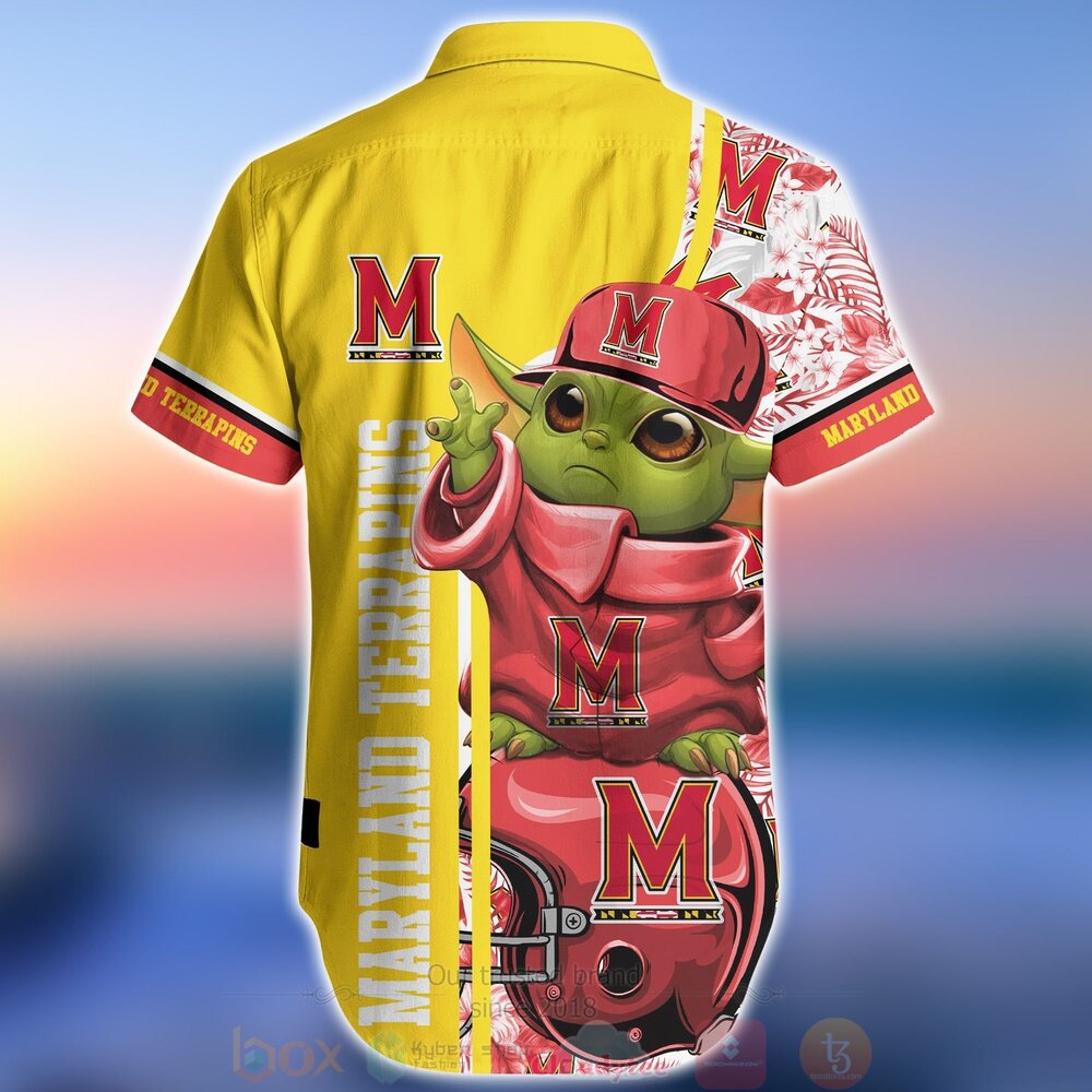 Maryland Terrapins Baby Yoda Aloha Short Sleeve Shirt for NCAA fans