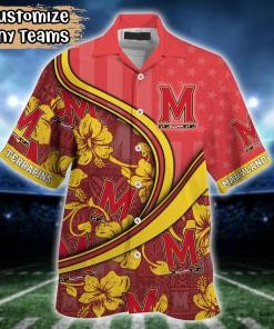 Maryland Terrapins NCAA US Flag Flower Hawaii Shirt For Fans