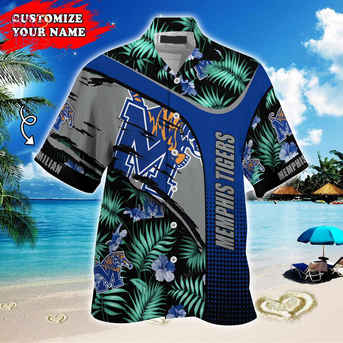 Memphis Tigers Customized Summer Hawaiian Shirt - Personalized and Tropical Pattern Shirt for Tigers Fans