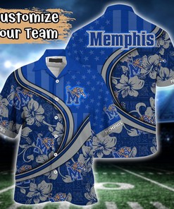 Memphis Tigers NCAA US Flag Flower Hawaii Shirt For Fans