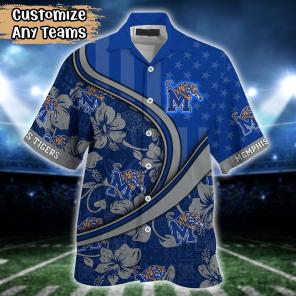 Memphis Tigers NCAA US Flag Flower Hawaii Shirt For Fans