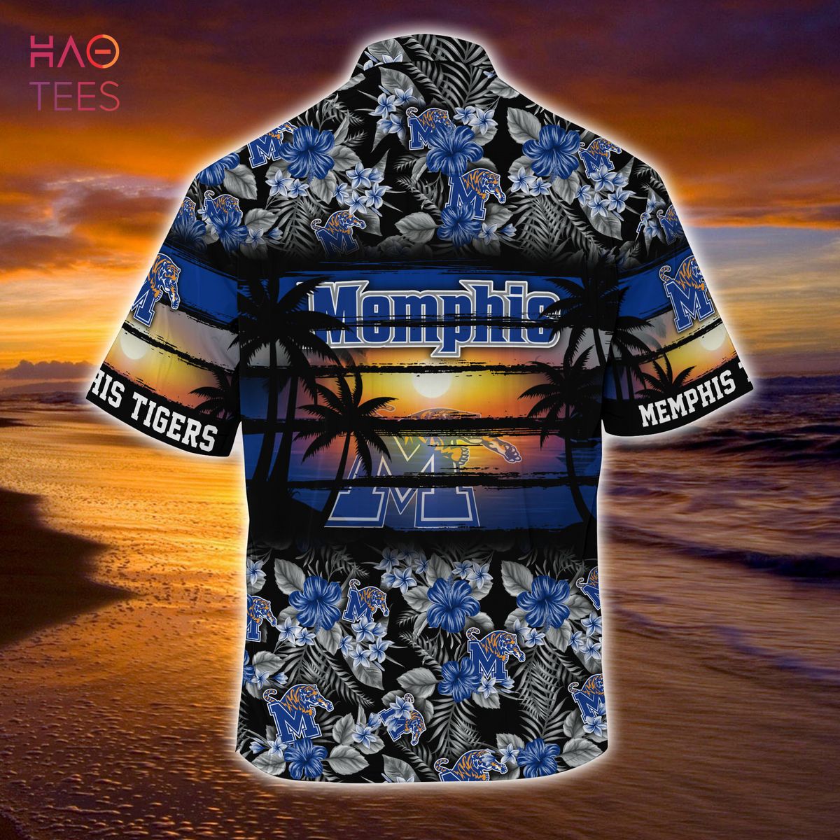 Memphis Tigers Summer Hawaiian Shirt - Sporty and Floral Pattern Shirt for Tigers Sports Enthusiasts