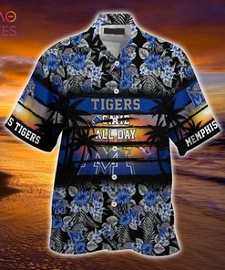 Memphis Tigers Summer Hawaiian Shirt - Sporty and Floral Pattern Shirt for Tigers Sports Enthusiasts