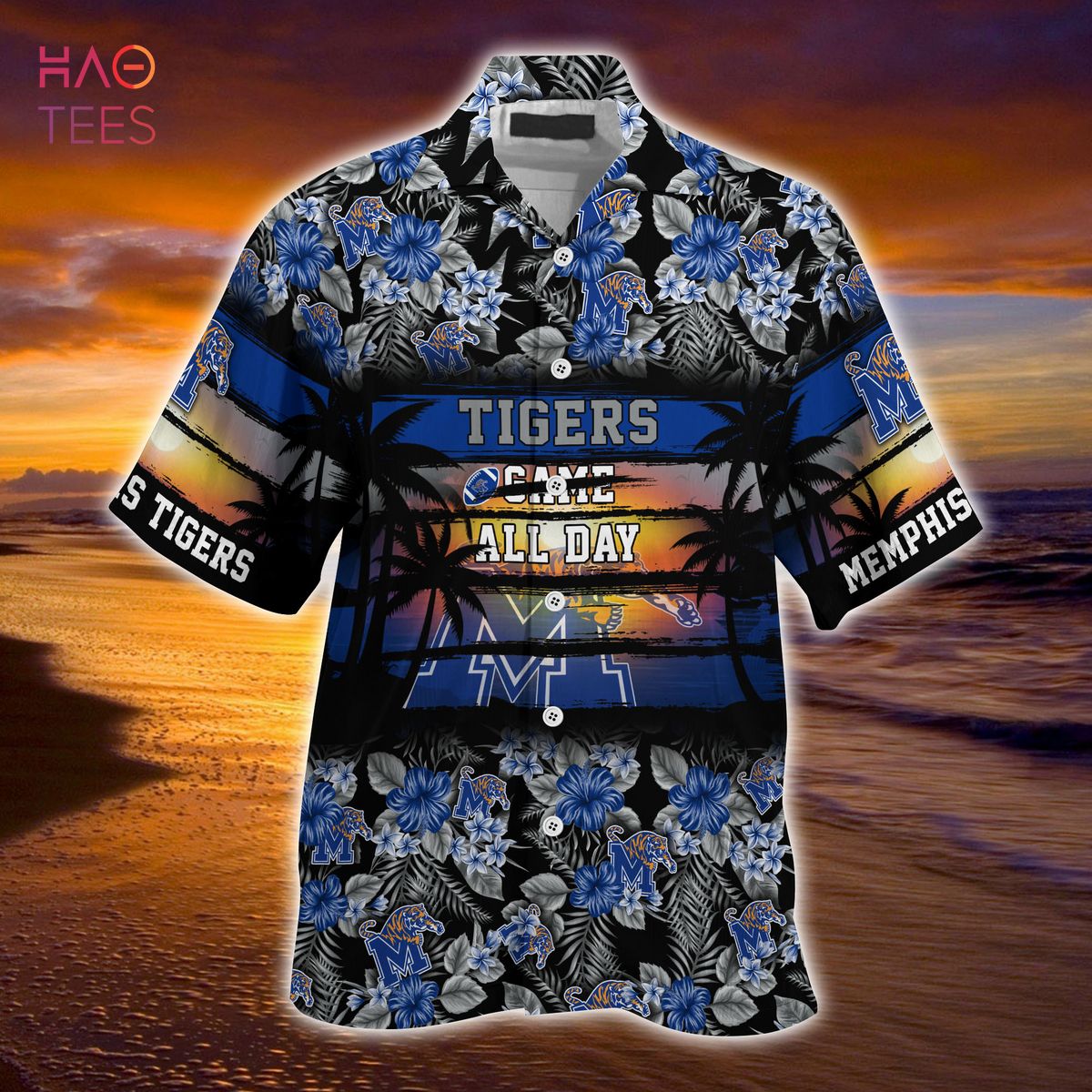 Memphis Tigers Summer Hawaiian Shirt - Sporty and Floral Pattern Shirt for Tigers Sports Enthusiasts