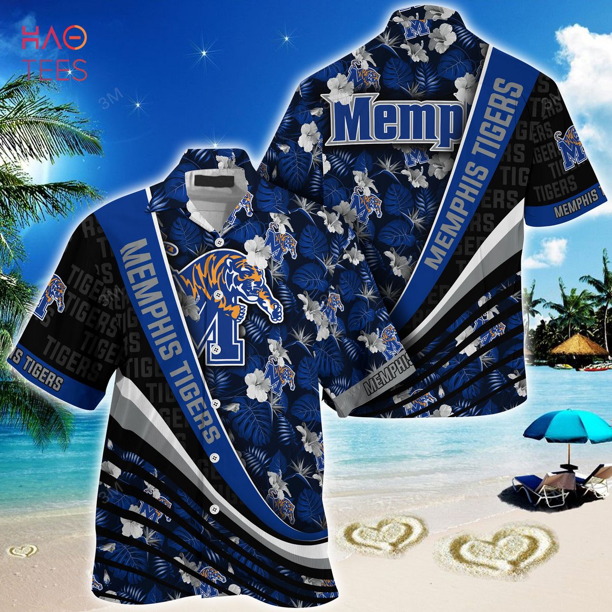 Memphis Tigers Summer Hawaiian Shirt - Trendy and Stylish Shirt Design for Fans with Tropical Flower Pattern