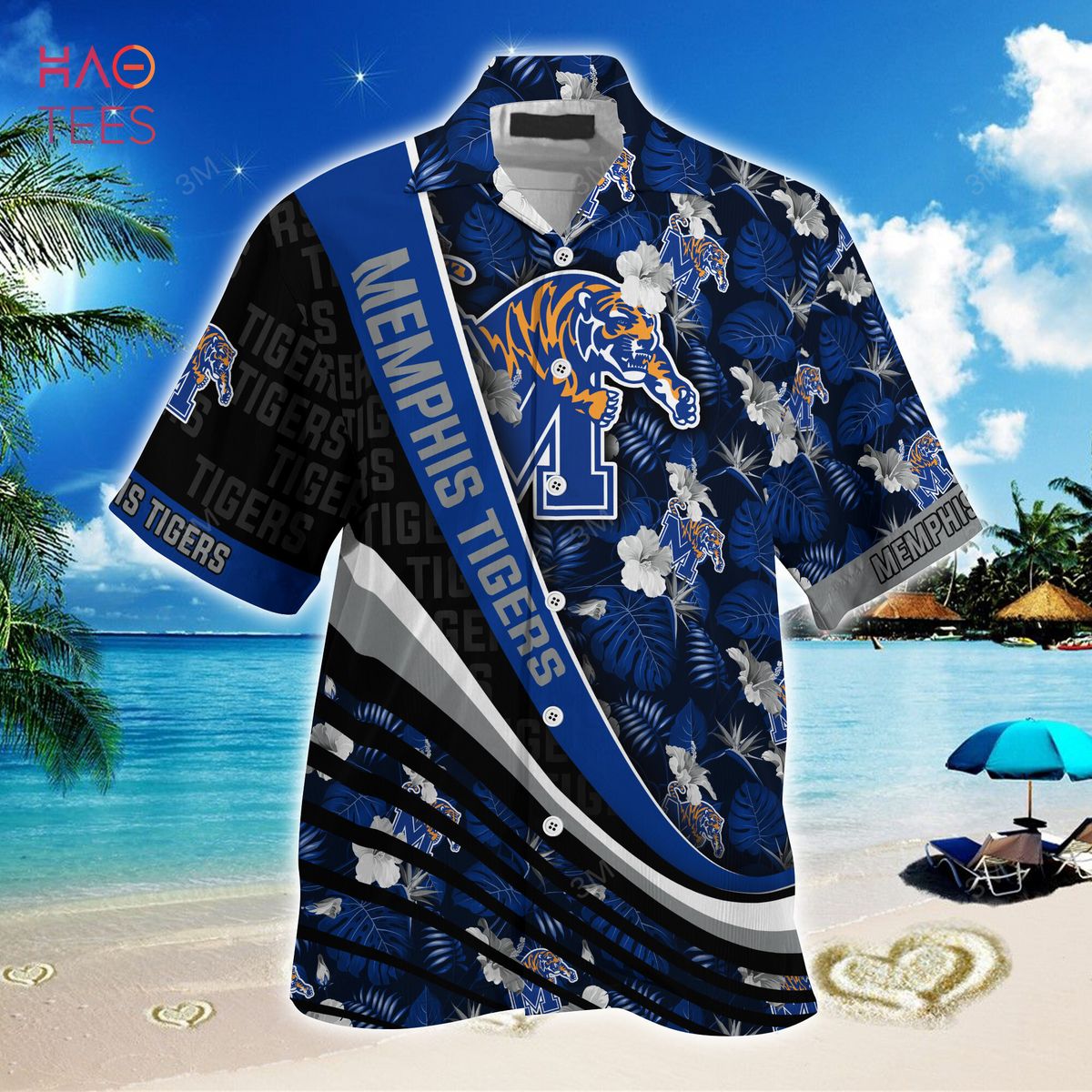 Memphis Tigers Summer Hawaiian Shirt - Trendy and Stylish Shirt Design for Fans with Tropical Flower Pattern