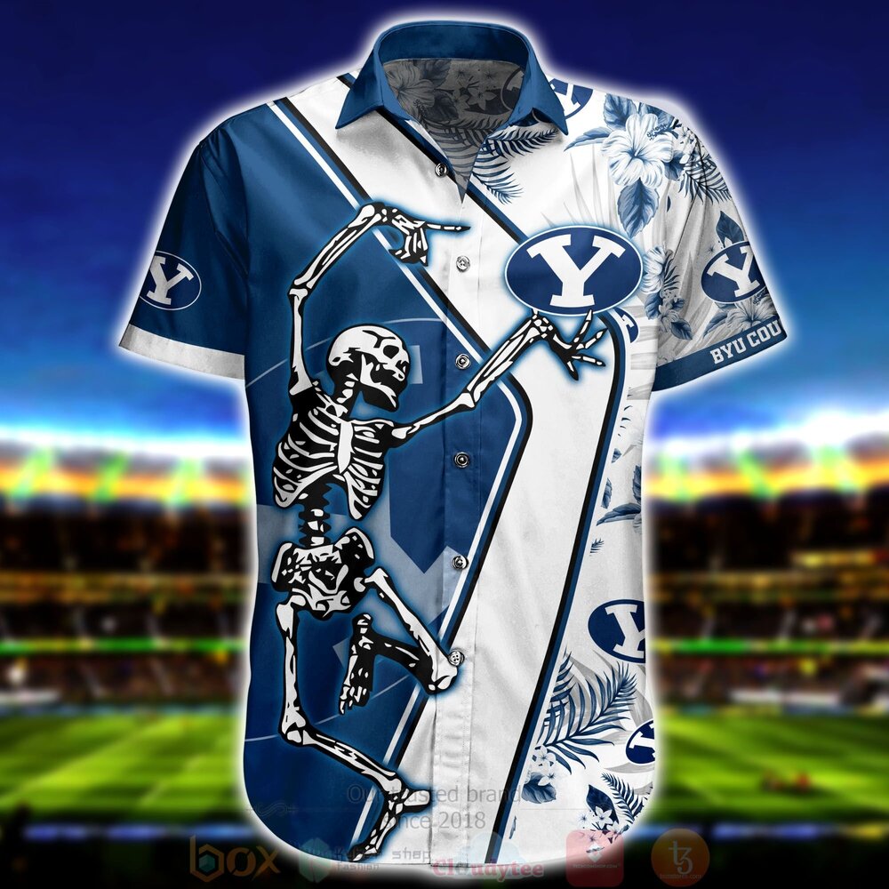 Men's BYU Cougars Skeleton Aloha Short Sleeve Shirt