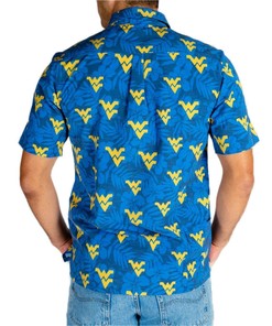 Men's Hibiscus Beach Shirt: West Virginia Mountaineers Hawaiian Shirt