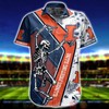 Men's Illinois Fighting Illini Skeleton Aloha Short Sleeve Shirt 