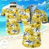 Men's Iowa Hawkeyes Skull Hawaiian Shirt with Gold Flowers 