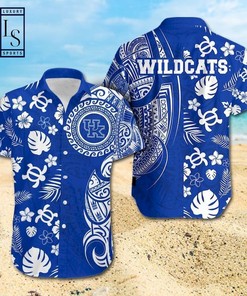 Men's Kentucky Wildcats Samoan Floral Print NCAA Hawaiian Shirt 