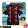 Men's Louisville Cardinals Skull Aloha Hawaii Shirt with Beach Shorts 