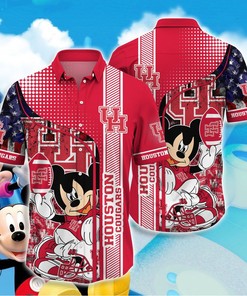 Men's Mickey Mouse NCAA Houston Cougars Hawaiian Shirt 