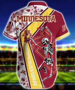 Men's Minnesota Golden Gophers Skeleton Aloha Short Sleeve Shirt