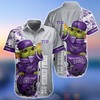Men's TCU Horned Frogs Baby Yoda Aloha Short Sleeve Shirt for NCAA fans
