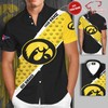 Men's Yellow and Black Iowa Hawkeyes All-Over Print 3D Short Sleeve Dress Shirt 