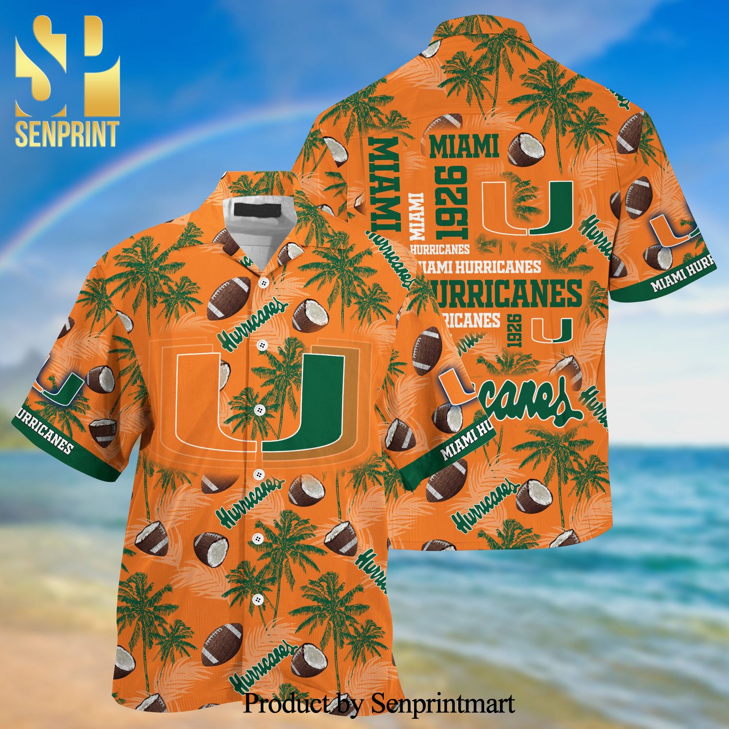 Miami Hurricanes 3D Hawaiian Shirt - A Must-Have for Beach Lovers.