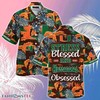 Miami Hurricanes Beach Hawaiian Shirt Stress Blessed Obsessed - Relaxing and Comfortable Shirt for Stressful Times