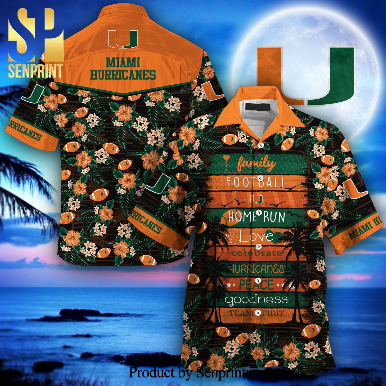 Miami Hurricanes Full Printing Hawaiian Shirt - Stand Out in Style This Summer.