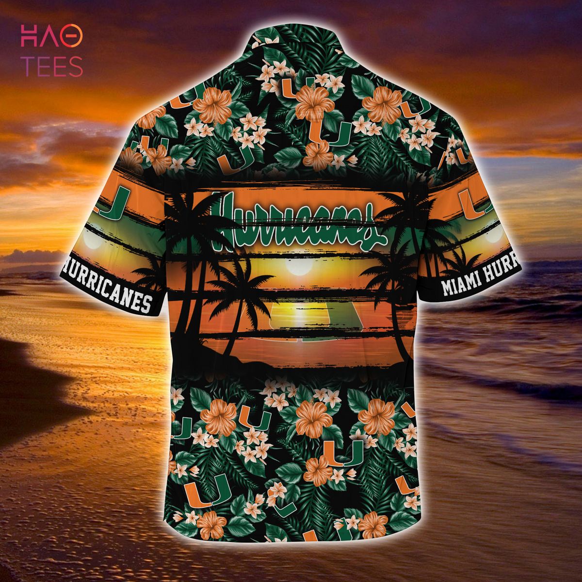 Miami Hurricanes Summer Hawaiian Shirt - Sporty and Floral Pattern Perfect for Hurricanes Sports Enthusiasts