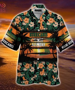 Miami Hurricanes Summer Hawaiian Shirt - Sporty and Floral Pattern Perfect for Hurricanes Sports Enthusiasts
