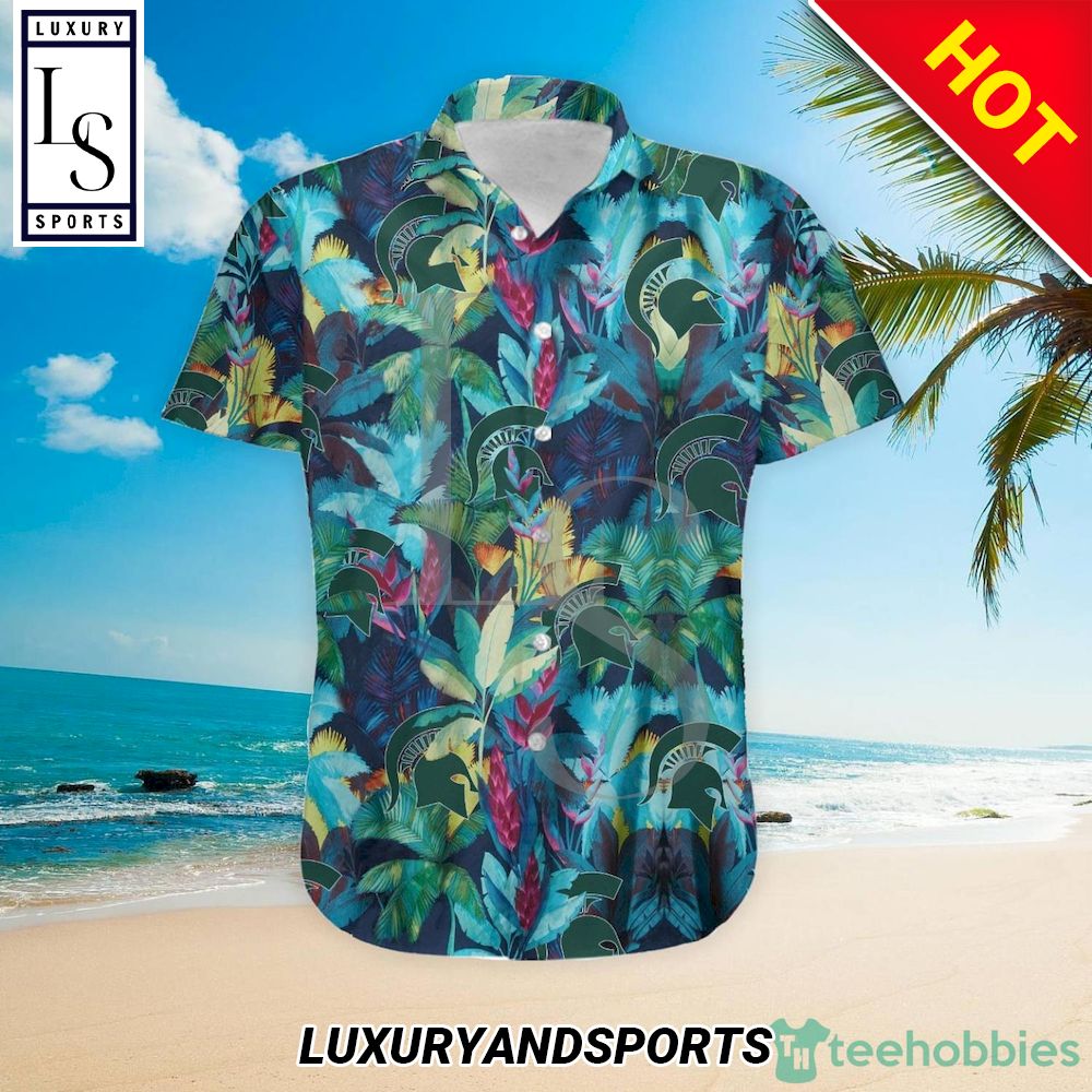 Michigan State Spartans Floral Tropical Hawaiian Shirt Perfect for Any Occasion