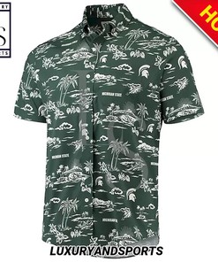 Michigan State Spartans Island Custom Hawaiian Shirt - Unique and Customized Shirt Design for Spartans Fans