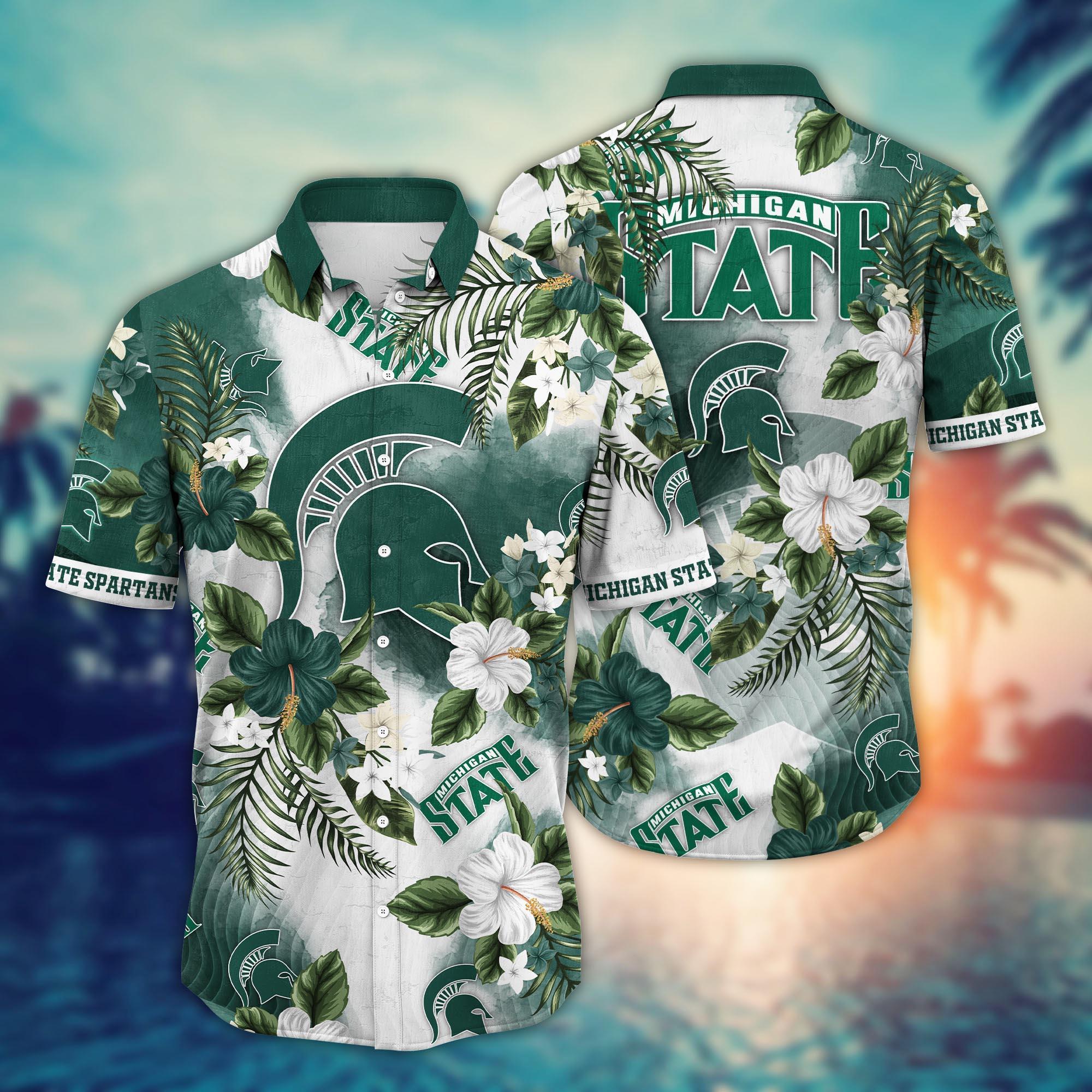 Michigan State Spartans NCAA Flower Hawaii Shirt For Fans Ver 1