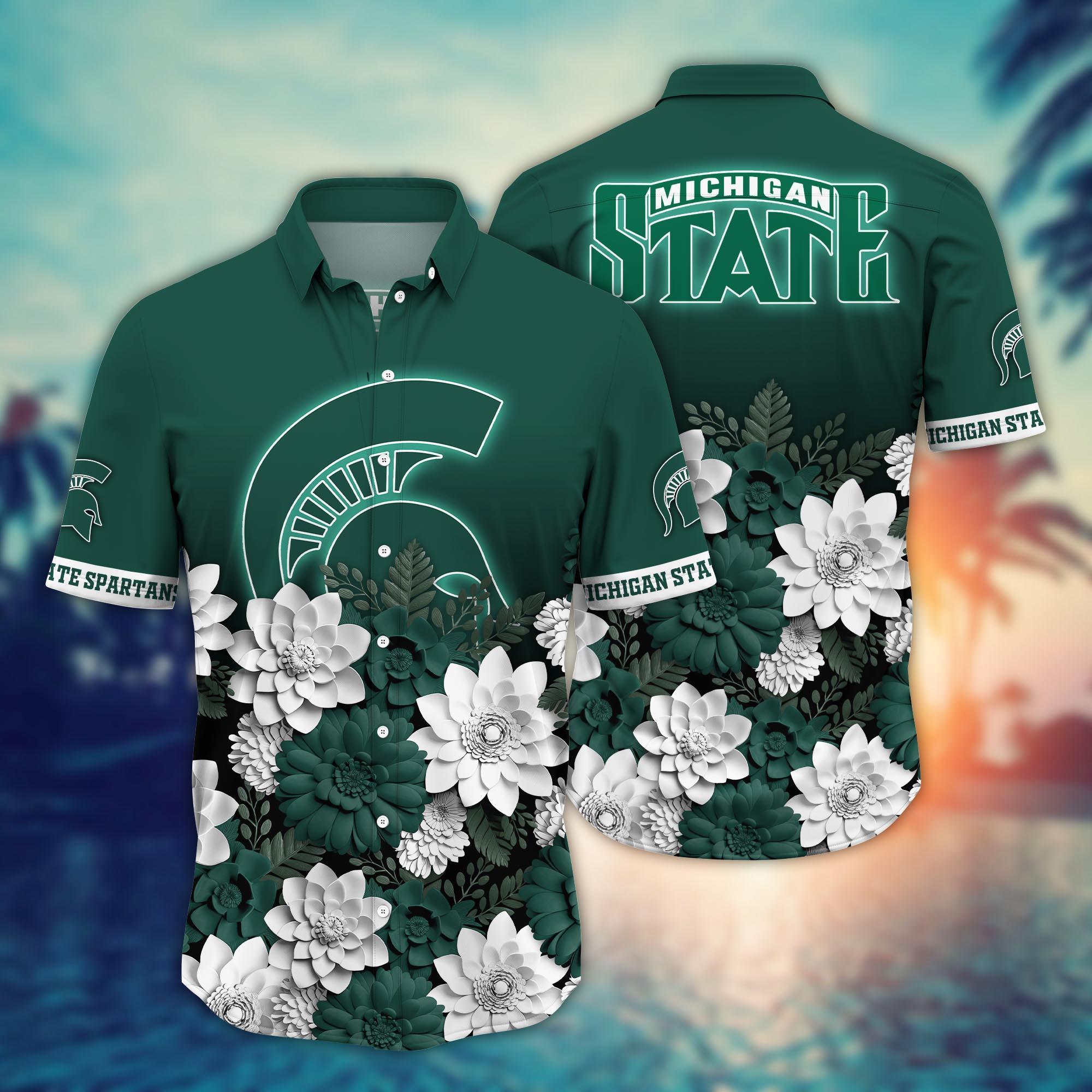 Michigan State Spartans NCAA Flower Hawaii Shirt For Fans Ver 14